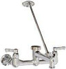 Elkay LKB940C  Rough Chrome Finish Solid Brass Mop Sink Faucet with 7" Reach Bucket Hook Spout, 8" Wall Mount Centerset