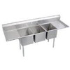 Elkay 3C18X24-2-24X  Standard Scullery Sink 3-Compartment 12" Deep Bowl(s) 24" Left & Right