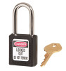 MASTERLOCK 804501  Safety Series Padlock, High Visibility Aluminum body, 2-inch, Black.