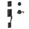 SCHLAGE F62ADD716FLARH F62-ADD-FLA-RH Right Handed Double Cylinder Addison Handleset with Flair, Aged Bronze
