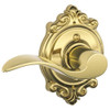 SCHLAGE F170ACC605BRKLH F170 ACC 605 BRK LH Brookshire Collection Left Hand Accent Decorative Trim Lever, Bright Brass.