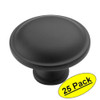 Amerock BP53015FB-25PACK BP53015-FB Flat Black Round Ring Cabinet Knob - 1-1/4 Diameter - 25 Pack by