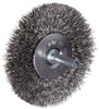 Weiler WEI36011 Vortec Pro Wire Wheel Brush, Round Shank, Carbon Steel, Crimped Wire, 3" Diameter, 0.014" Wire Diameter, 1/4" Shank, 13/16" Bristle Length, 20000 rpm