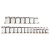 Proto PRO52211 Chrome Socket Set, 3/8" Drive, 21 Piece, 6mm to 26mm, 6 Point, Shallow, on Clip Rail Proto INDUSTRIAL
