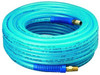 Plews PLW12-100E Amflo Blue 300 PSI Polyurethane Air Hose 1/4" x 100' With 1/4" MNPT Swivel Ends And Bend Restrictor Fittings