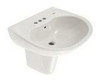 Toto LHT241.4G#01 Toilets Supreme Wall Mount Lavatory Wall Mount Lavatory W/ Sanagloss & 4 Inch Centers - Cotton (contains Lt241.4g#01 + Ht242#01).