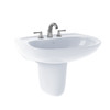 Toto LHT242.4G#01 LHT242.4G Cotton Fixture LHT242.4G Prominence 26" Wall Mounted Bathroom Sink with 3 Faucet.