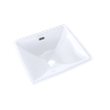 TOTO® Kiwami® Renesse® Design I Rectangular Fireclay Vessel Bathroom Sink with CEFIONTECT for Single Hole Faucets, Cotton White - LT171G#01