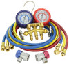 Mastercool MSC84772 G Brass R134A 2 Way Manifold Gauge Set with 72in. Hoses