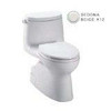 Toto MS614114CEFG#12 Carlyle 1.28 GPF Elongated 1 Piece Toilet with Sanagloss Finish: Sedona Beige, Lever Location: Left-Hand.