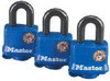 MASTERLOCK MSL312TRI MASTERLOCK 1-9/16-Inch Laminated Padlocks with Blue Thermoplastic Shell, 3-Pack #