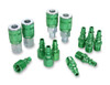Legacy Manufacturing LEGA71458B ColorConnex Coupler & Plug Kit (14 Piece), ARO Type B, 1/4 in. NPT, Green, A71457B