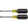 Klein Tools KLE630M 2 Piece Magnetic Tip Nut Driver Set - 3'' (76 mm) Hollow Shanks
