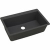 Elkay ELGR13322BK0 Quartz Classic 33" x 20.875" x 9.4375" Single Bowl Top Mount Kitchen Sink, Black