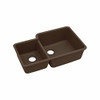 Elkay ELGOU3321LMC0 Quartz Classic 33" x 20-11/16" x 9", Offset 40/60 Double Bowl Undermount Sink, Mocha