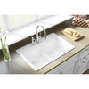 Elkay ELGDLB3322WH0 Quartz Classic 33" x 22" x 10", Equal Double Bowl Top Mount Sink with Aqua Divide, White