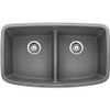 Blanco 442202  Valea 2.0 Low Divide 32x19 Metallic Gray Valea Equal Double Bowl with Low-Divide Metallic Gray