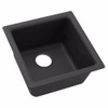 Elkay Quartz Classic 15-3/4" x 15-3/4" x 7-11/16" Single Bowl Dual Mount Bar Sink, Black Elkay ELG1616BK0