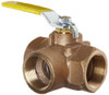 CONBRACO 70-607-01 Apollo 70-600 Series Bronze Ball Valve, Two Piece, 3-Port Diverting, Lever, 1-1/2" NPT Female