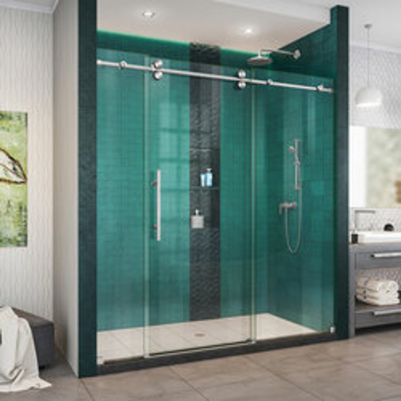 DreamLine SHDR6172762007 The DreamLine EnigmaXO shower door, tub