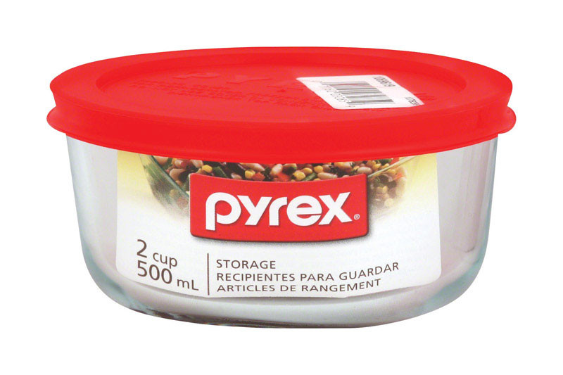 Pyrex Sizes Circular PYREX ROUND W/LID RED 2C