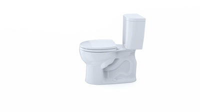 Toto CST243EFR01 CST243EFR#01 Entrada Commercial Round Toilet 1.28 GPF Right Hand Trip Lever, Cotton White, 2-Piece