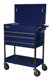 Homack MFG HOM-BL05500200 34" PROF 3 DRW SRVC CART BL.