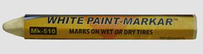 Black Jack Tire Repair BJK-MK-510-2 0.5 In. White Paint Marker Hex.