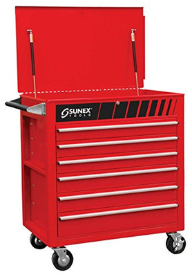 Sunex SUU-8057 Premium Full Drawer Service Red Cart.