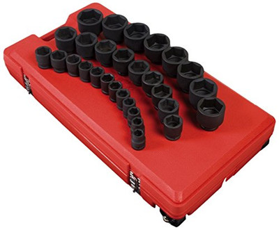 Sunex SUU-4696 3/4-Inch Drive SAE Master Impact Socket Set, 29-Piece.