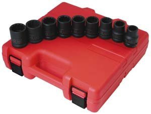 Sunex SUU-4687 3/4-Inch Drive 12-Point SAE Impact Socket Set, 9-Piece.