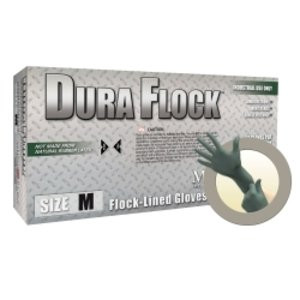 Microflex MFX-DFK608M Dura Flock 8 Mil Flock-Lined Green Nitrile Glove.