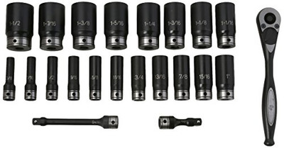 Grey Pneumatic GRY-82622D 1/2" Drive 22pc Deep Length Fractional Duo-Socket Set - 6 P