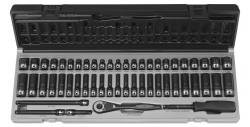 Grey Pneumatic GRY-89653CRD 1/4" Drive 53pc Standard/Deep Length Fractional and Metric Duo-Socket Set - 6 P