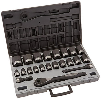 Grey Pneumatic GRY-82222 1/2" Drive 12-Point Standard Length Fractional Duo-Socket Set - 22 Piece