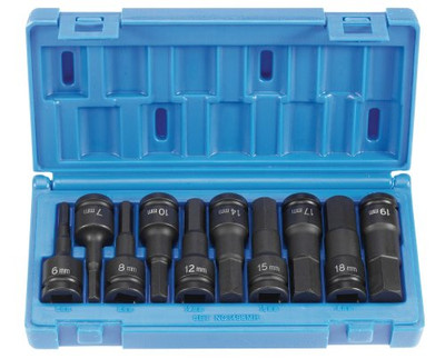 Grey Pneumatic GRY-1498MH () 1/2" Drive 10-Piece Metric Hex Driver Socket Set.