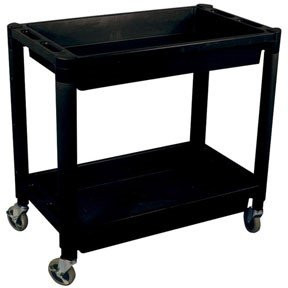 Astro Pneumatic AST-8330 Astro Heavy Duty Plastic 2 Shelf Utility Cart, Black Color.