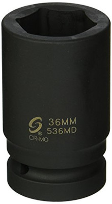 Sunex SUU-536MD 1-Inch Drive Deep 6 Point Metric Impact Socket, 36-Mm.