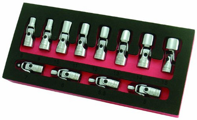 Astro Pneumatic AST-7412 Astro 1/4-Inch Drive Flex Socket Set, 6 Point - Metric, 12-Piece.
