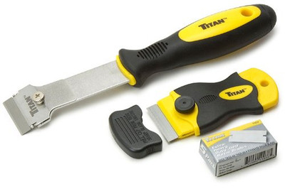 Titan TTN-17002 Tools 2-Piece Multi-Purpose Razor Scraper Set with Extra Razor Blades.