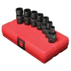 Sunex SUU-3655 International 3/8" Drive Metric 6 Point Standard Universal Impact Socket Set - 7 Pc..