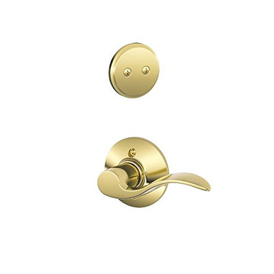SCHLAGE F94ACC605LH F94-ACC-LH Accent Lever Left Handed Dummy Interior Pack from the F-Serie, Polished Brass
