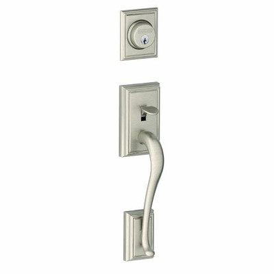 SCHLAGE F92ADD619 F92-ADD Addison Dummy Exterior Handleset from the F-Series, Satin Nickel