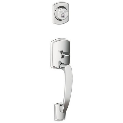 SCHLAGE F92GRW625 F92 GRW 625 Greenwich Exterior Half of Dummy Handleset Lever, Bright Chrome