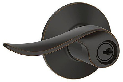 SCHLAGE F51ASAC716 F51A-SAC Sacramento Keyed Entry F51A Panic Proof Lever Set from the F-Se, Aged Bronze