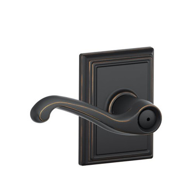 SCHLAGE F40FLA716ADD  Addison Collection Flair Privacy Lever, Aged Bronze