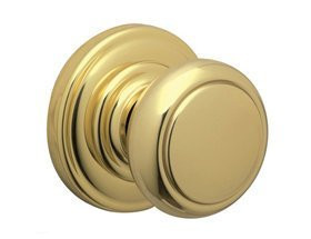 SCHLAGE F170AND605AND Andover Dummy Knob, Andover Rose, Bright Brass