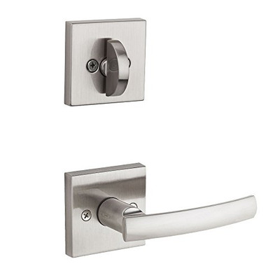 KWIKSET 968SYLSQT-15  Sydney Square Interior Dummy Handleset Trim Satin Nickel Finish