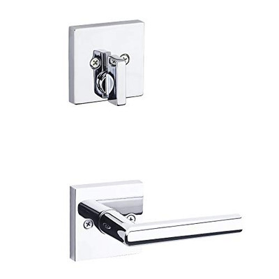 KWIKSET 968MILSQT-26  Milan Square Interior Dummy Handleset Trim Bright Chrome Finish
