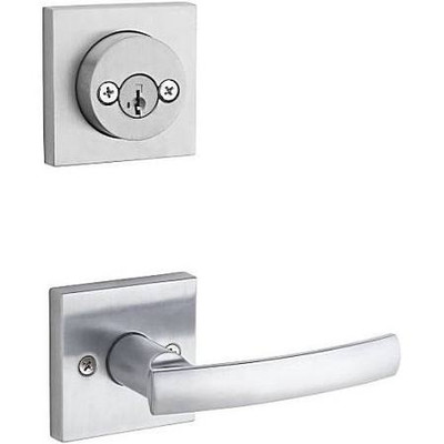 KWIKSET 967SYLSQT-26DS  Sydney Square Interior Double Cylinder Handleset Trim Smart Key Satin Chrome Finish